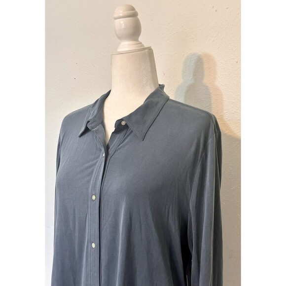 NWT Lucky Brand Women Size L Blue Button-Up Cardigan Capsule Wardrobe Office - Picture 3 of 10